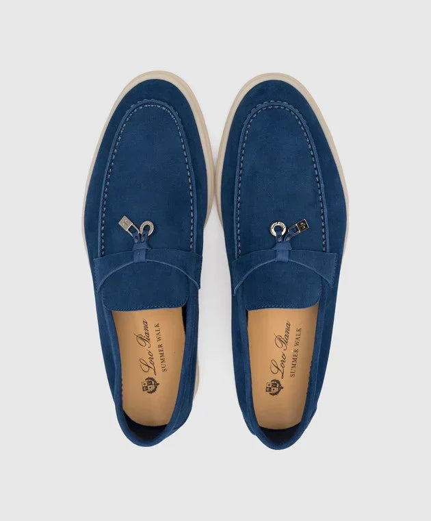 Loro Piana Women's Loafers | Summer Charms Walk Blue