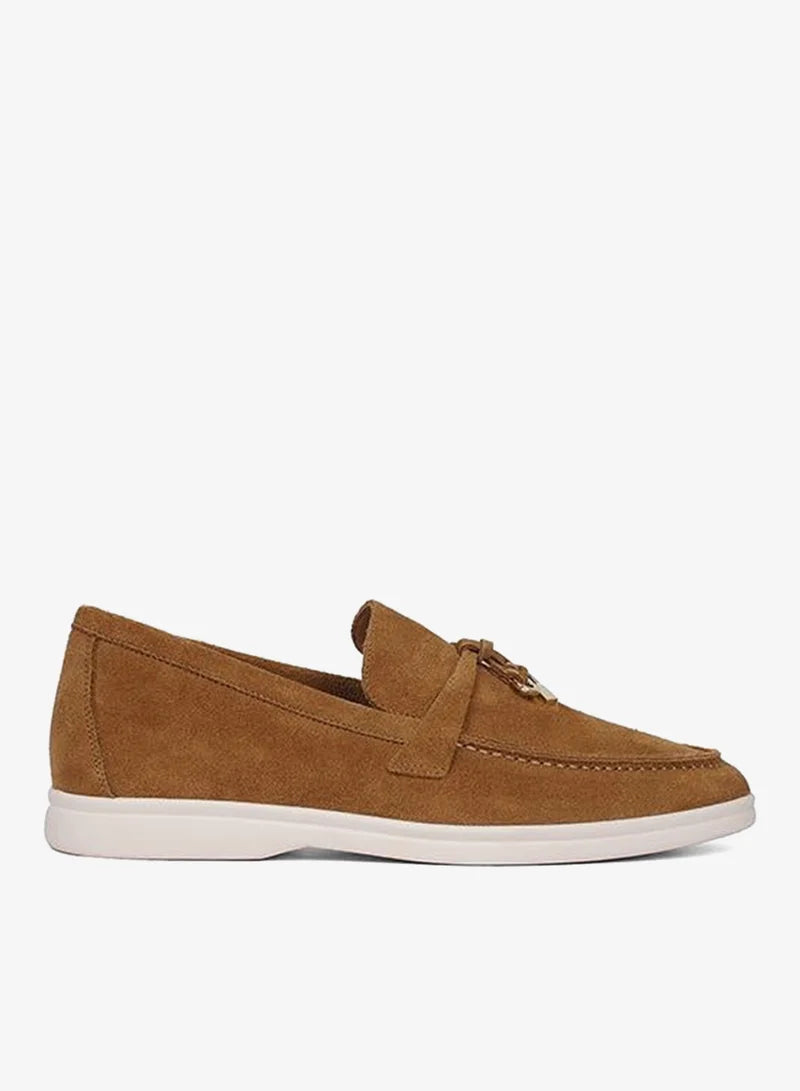 Loro Piana Women's Loafers | | Summer Charms Walk Caramel Suede