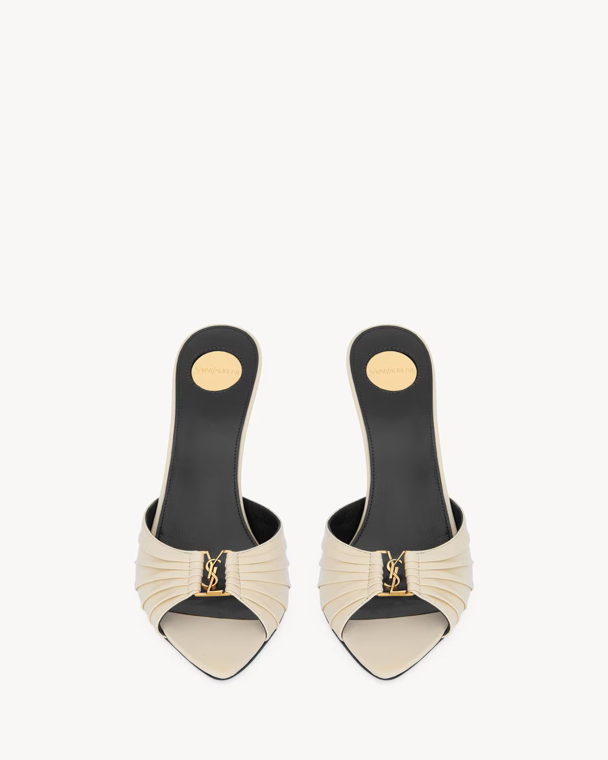 Saint Laurent Babylone Mules White