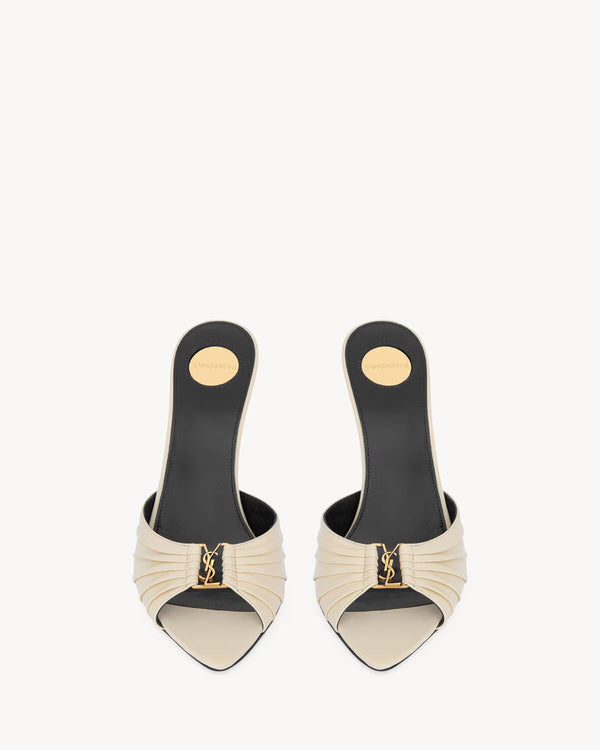 Saint Laurent Babylone Mules White