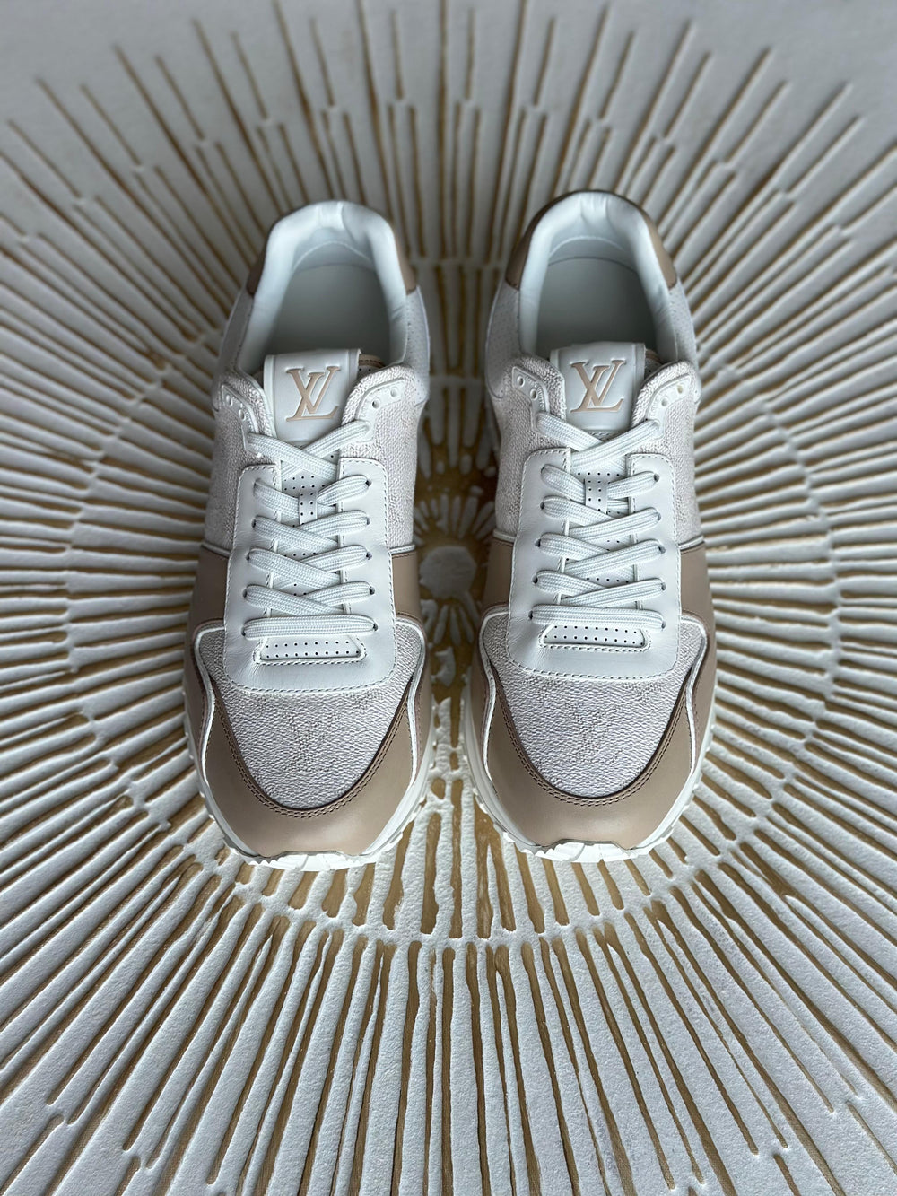 Louis Vuitton Run Away Sneakers – Beige Monogram Grained Calf Leather (Men’s)