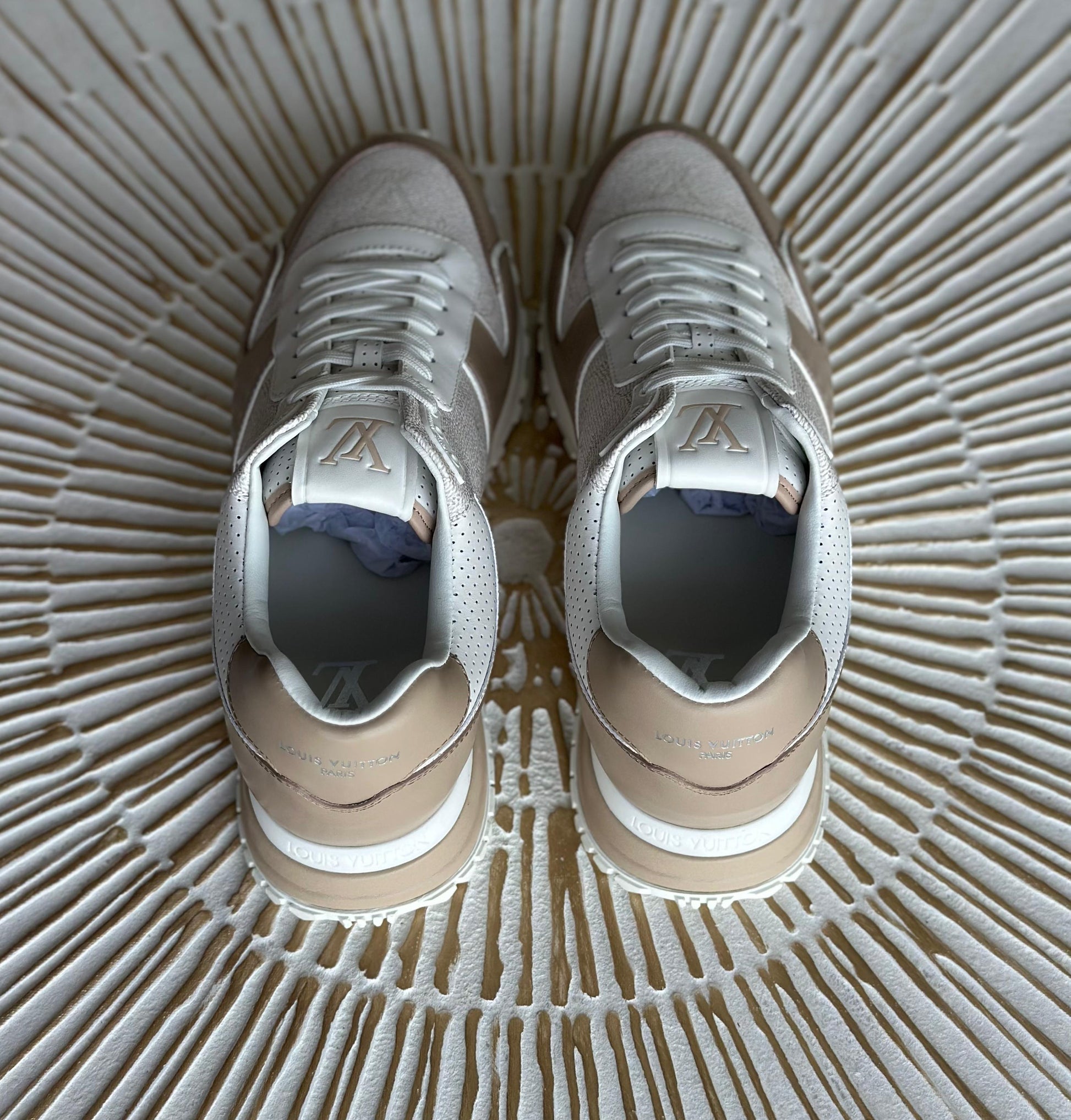 Louis Vuitton Run Away Sneakers – Beige Monogram Grained Calf Leather (Men’s)