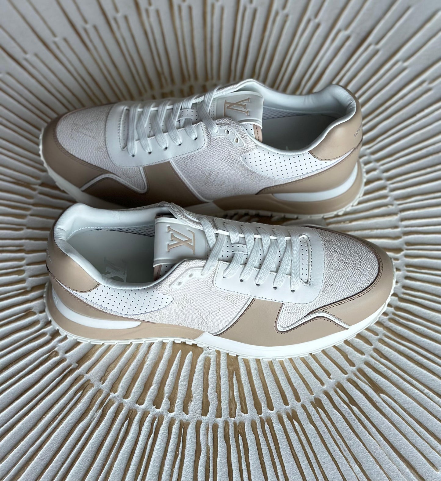 Louis Vuitton Run Away Sneakers – Beige Monogram Grained Calf Leather (Men’s)