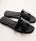 Hermès Oran Sandal Black Leather