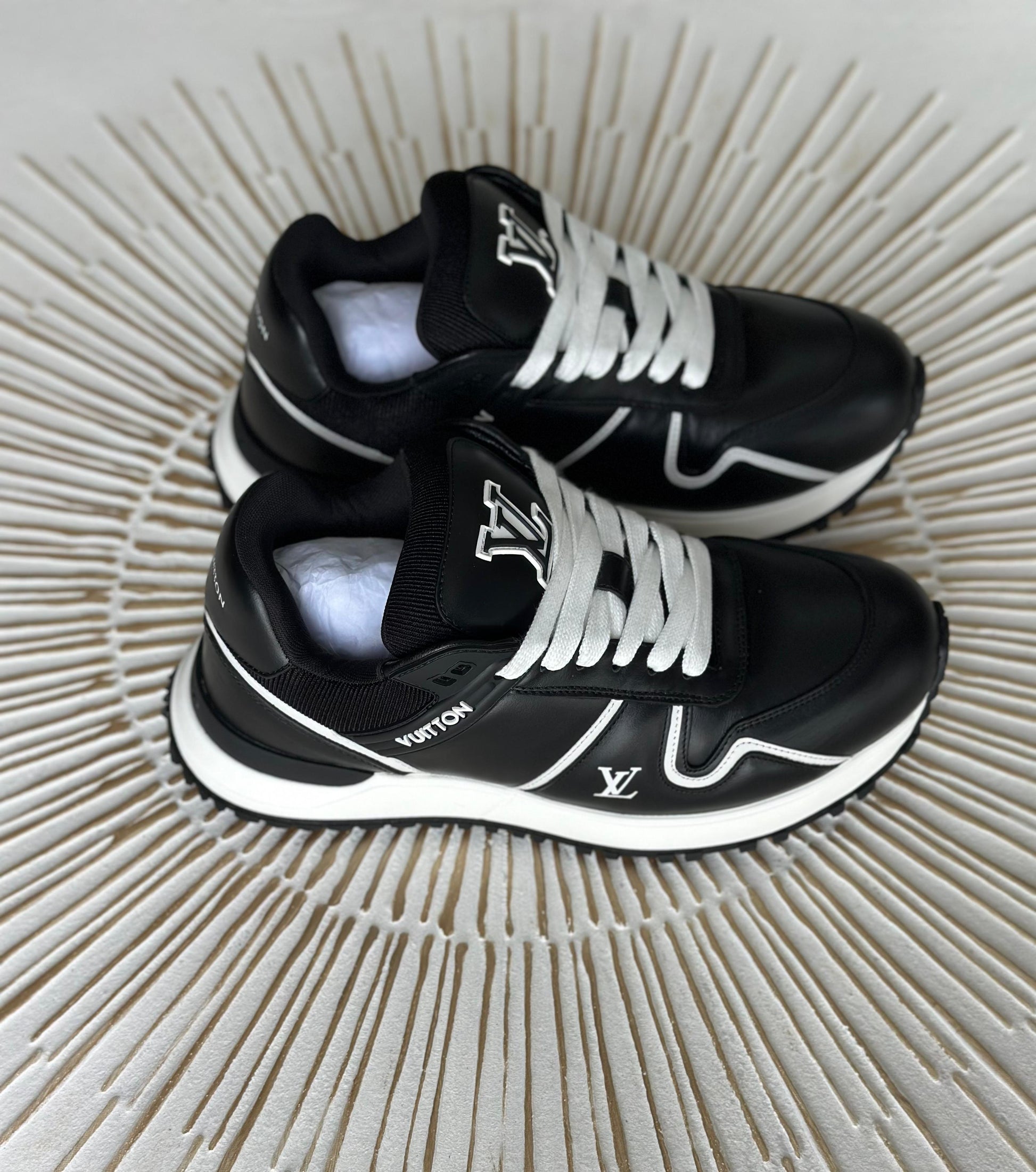 Louis Vuitton Run Away Maxi Sneaker – Black Calf Leather (Style 1AHSRU, Men’s, Prefall 2025)