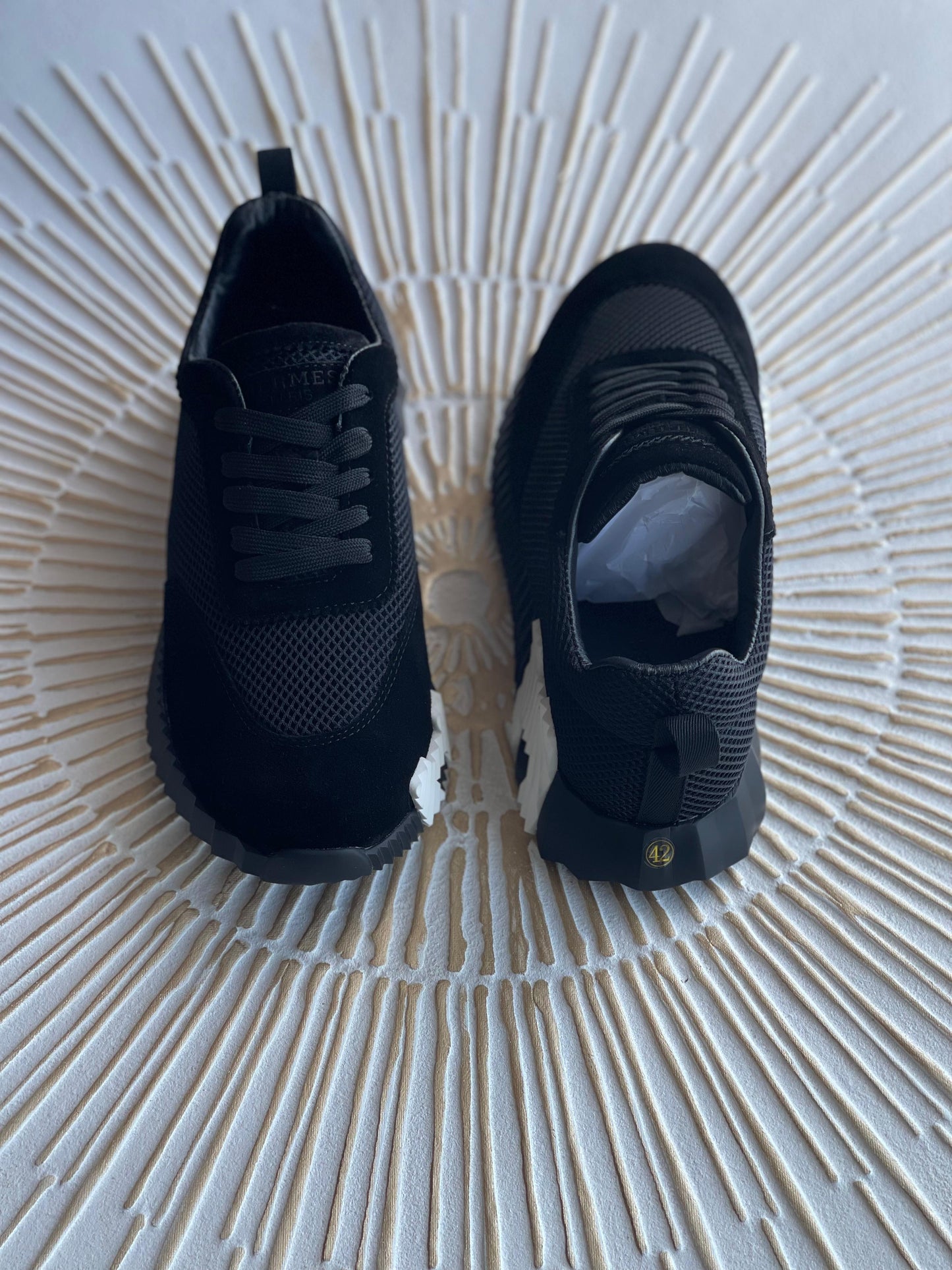 Hermès Bouncing Sneaker – Black Mesh & Suede Goatskin with White “H” Heel Detail (Men’s, Style H232856ZH01415)