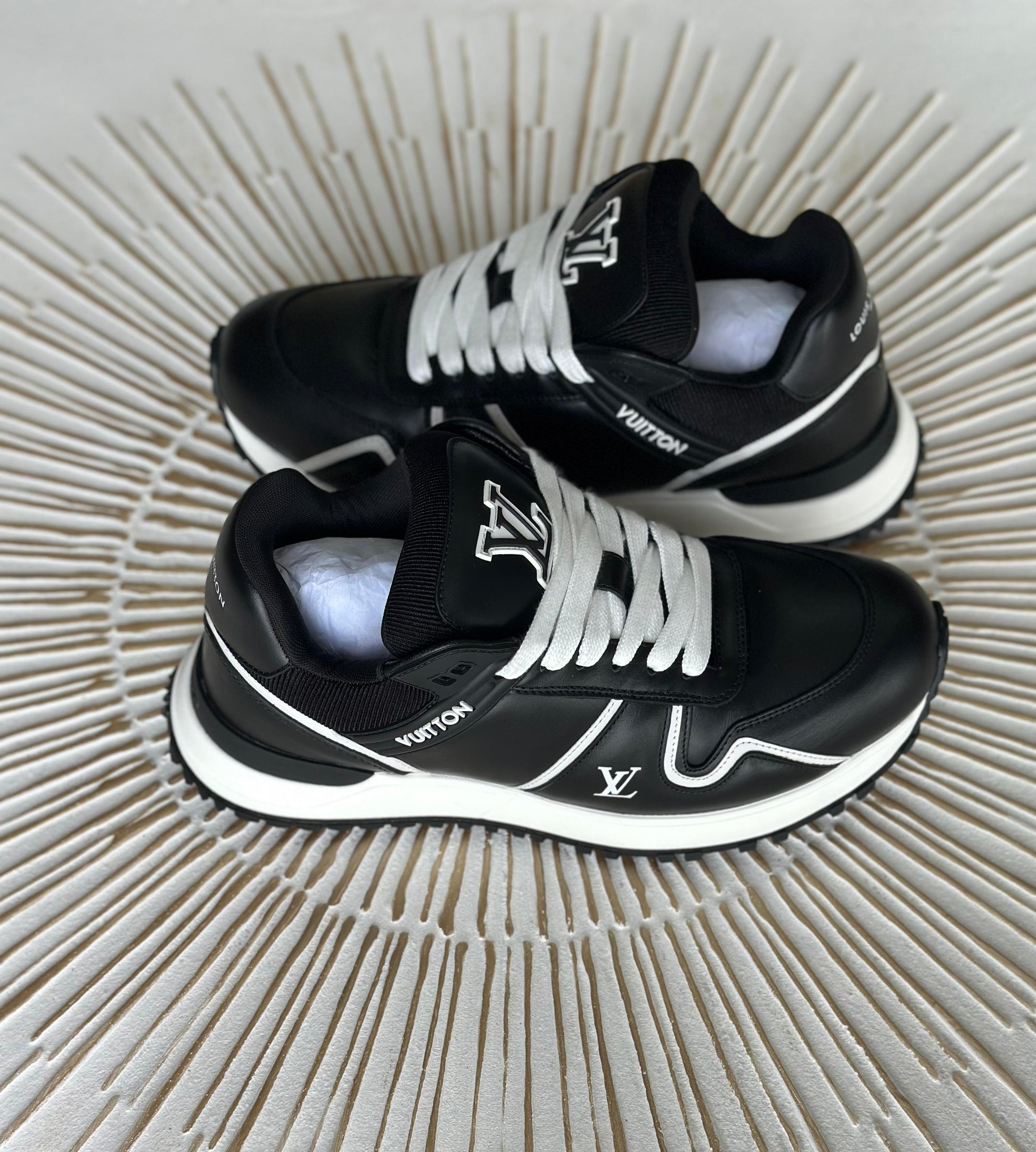 Louis Vuitton Run Away Maxi Sneaker – Black Calf Leather (Style 1AHSRU, Men’s, Prefall 2025)