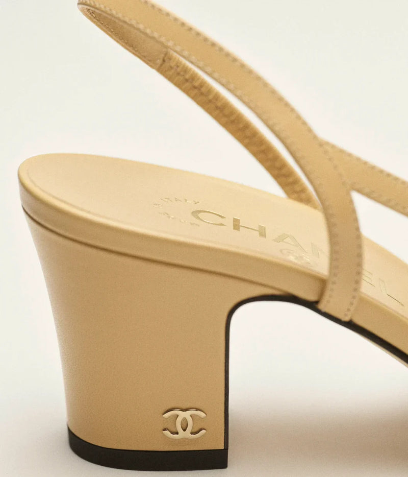 Chanel Beige/Black Goatskin Cap
