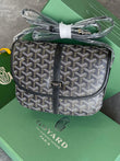 Goyard Belvedere PM Messenger Bag in the Grey Goyardine Canvas and Leather Trim
