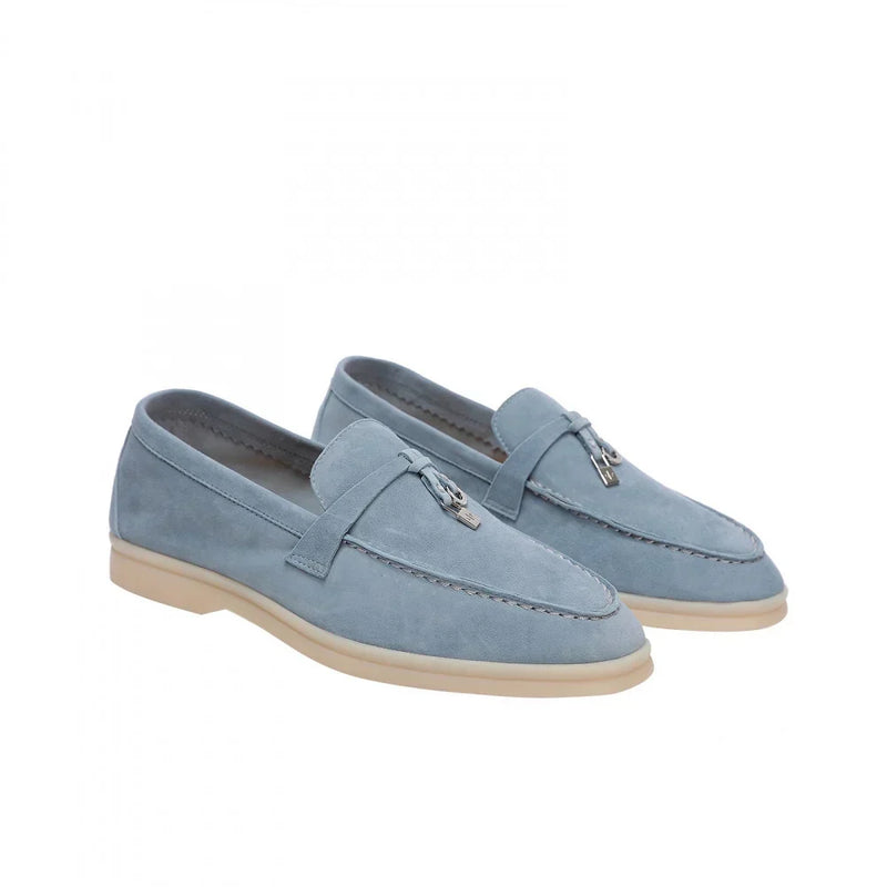 Loro Piana  Women's Loafers |  Summer Charms Walk Light Blue