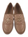 Chanel  Women's Loafers |  Crumpled Lambskin Quilted CC Turnlock Brown