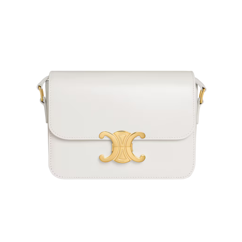 Celine Bag | Cuir Triomphe Chain Shoulder Pure White