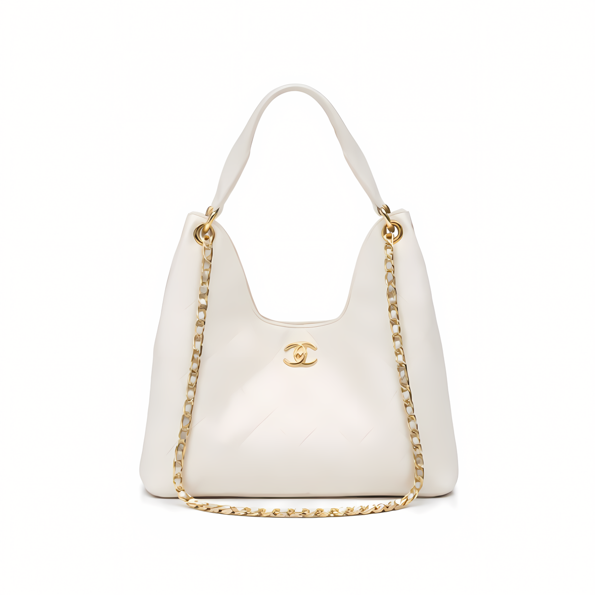 Chanel Bag | 25 Medium Hobo Light Beige Quilted Caviar