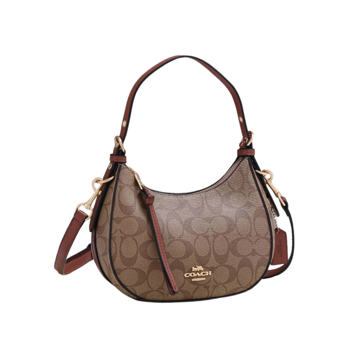 Coach Bag | Kleo Hobo Signature Canvas Khaki Brown