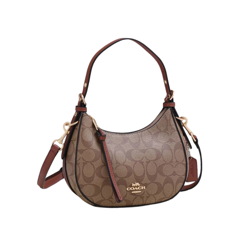 Coach Bag | Kleo Hobo Signature Canvas Khaki Brown