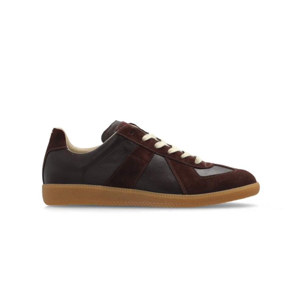 Maison Margiela Suede-Panels Sneakers – Brown Calf Leather & Suede (Men’s)