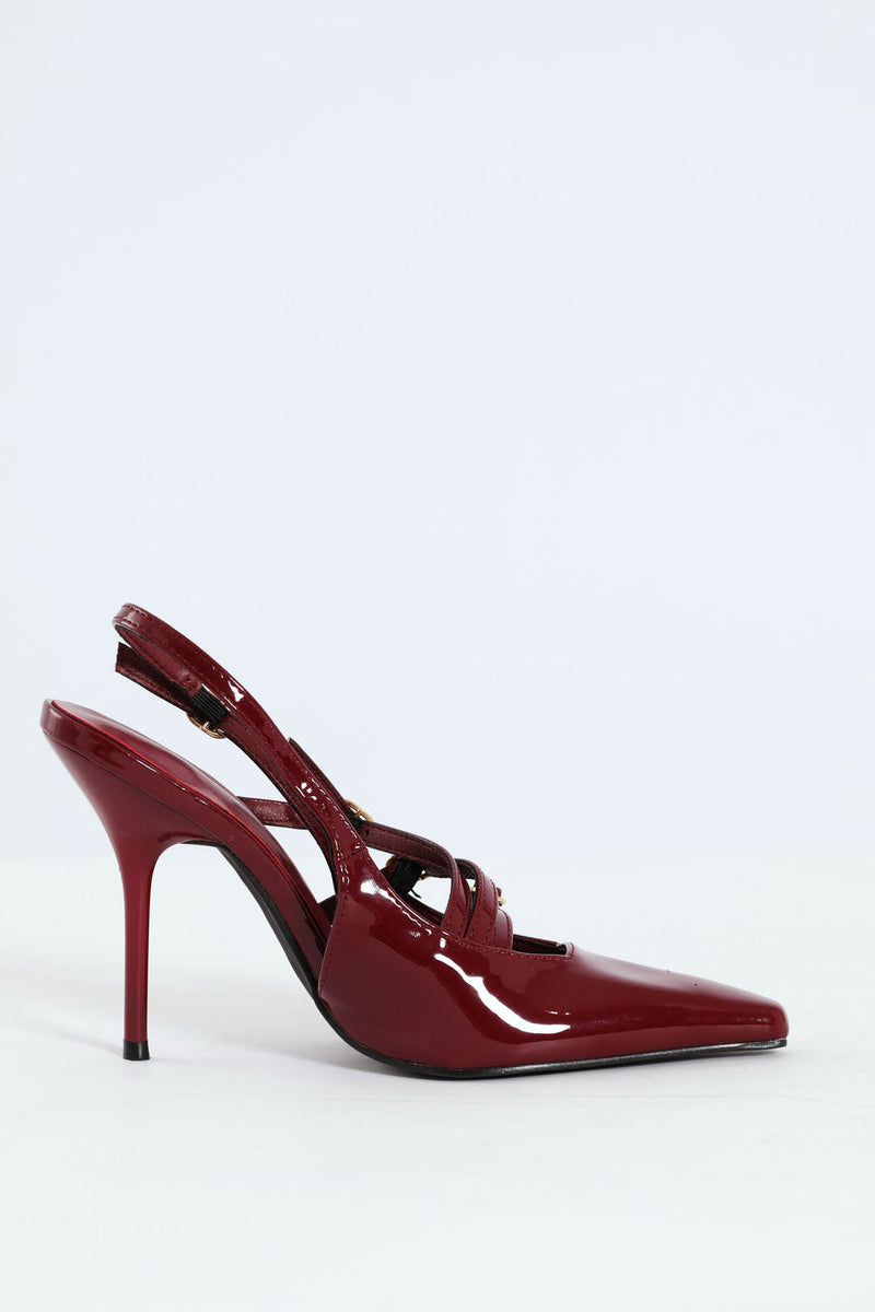 Women's Burgundy Slingback Heels