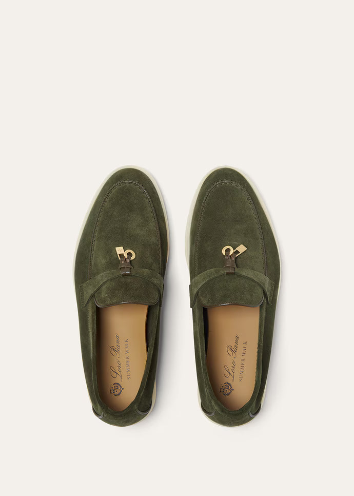 Loro Piana Women's Loafers | Summer charms walk ribbon green