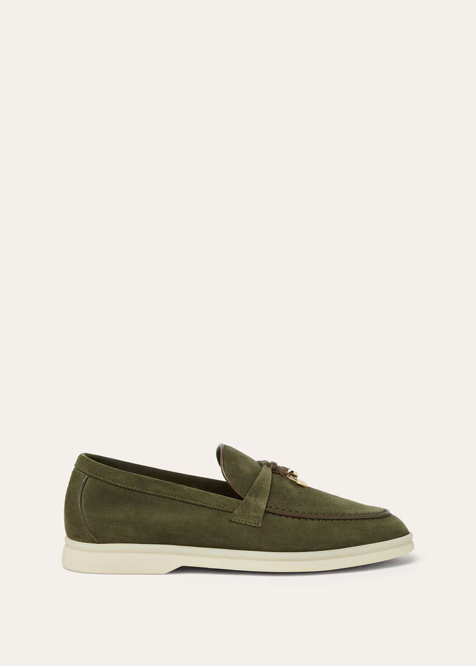 Loro Piana Women's Loafers | Summer charms walk ribbon green