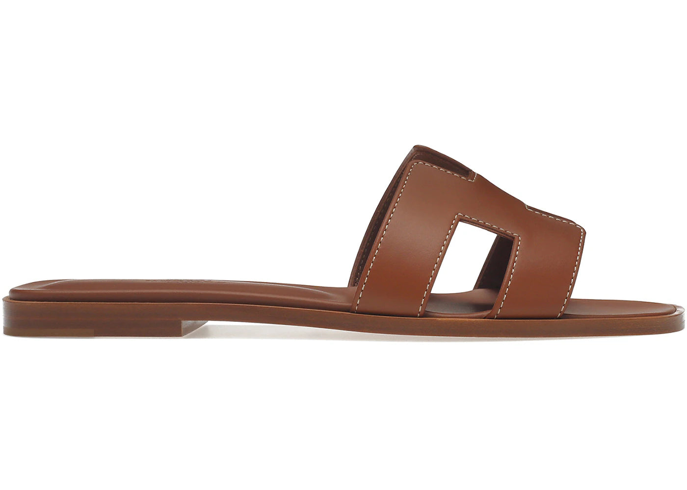 Hermès Oran Sandal Gold Brown Leather