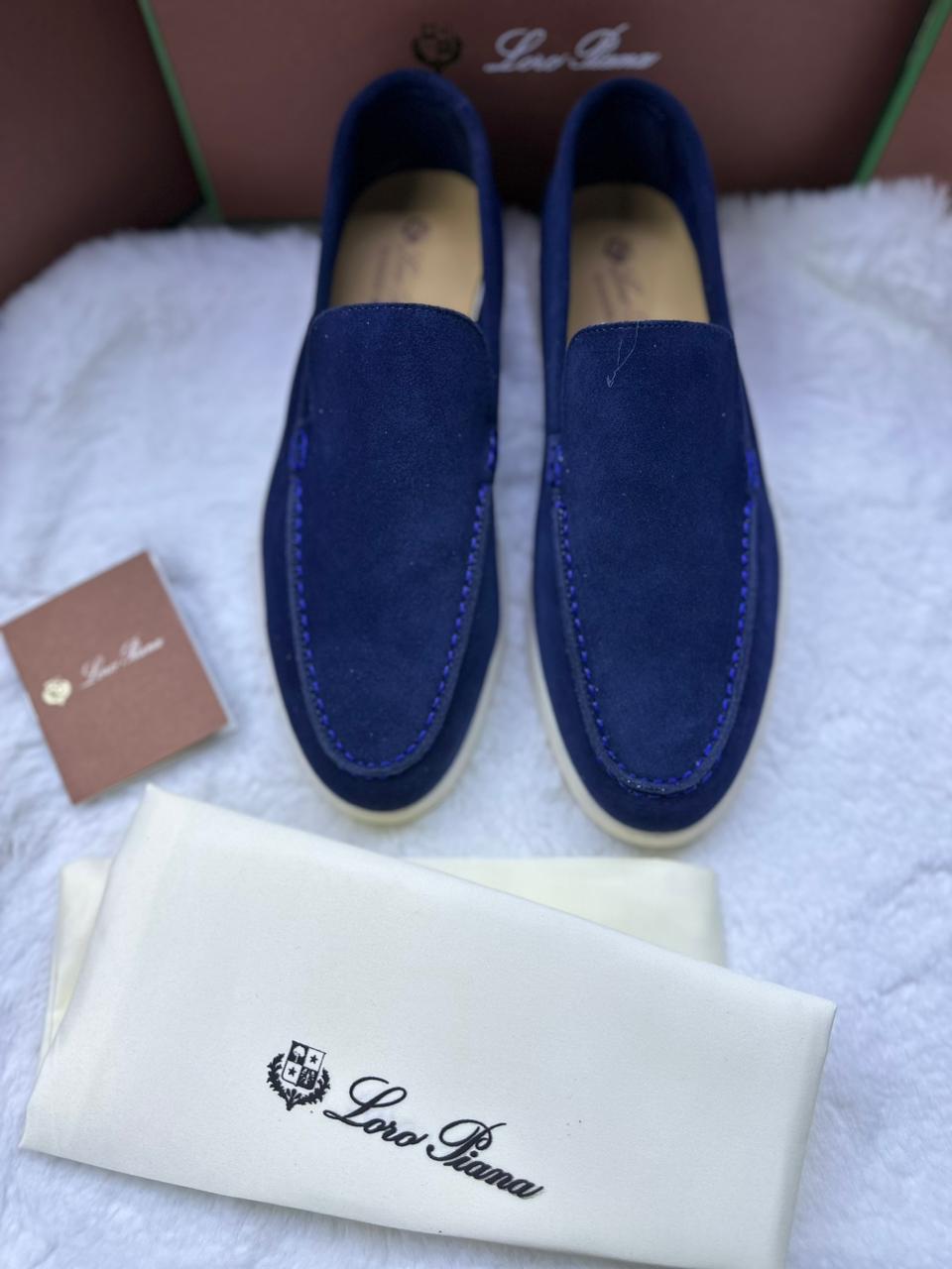 Loro Piana Blue Men's Loafers