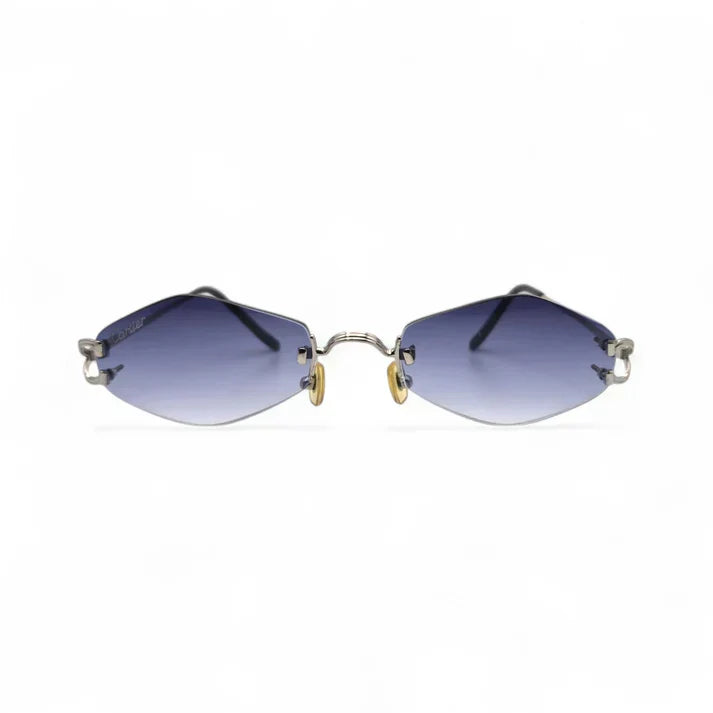 Cartier Glasses | Rimless Sunglasses Platinum Wires Sunglasses w/ Smoke Gray/blue Lenses
