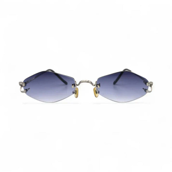 Cartier rimless sunglasses Platinum Wires Sunglasses w/ Smoke Gray/Blue Lenses