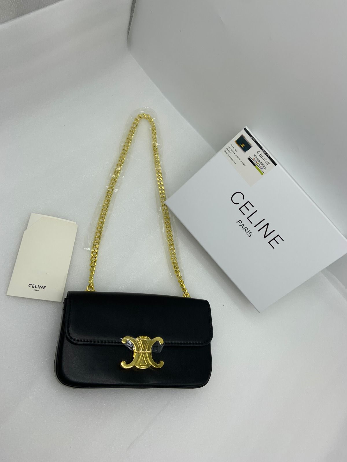 Celine Bag | Cuir Triomphe Chain Shoulder Black