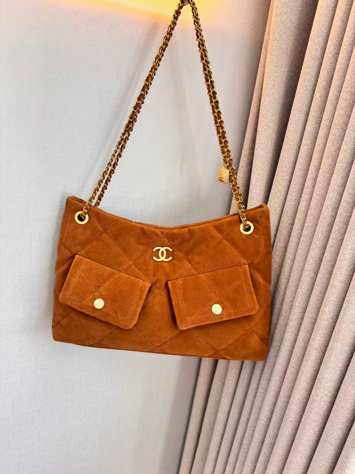 Chanel Bag | 25 Small Hobo Bag Suede Dark Brown