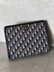 Christian Dior 30 Montaigne Dea Pouch in Blue Dior Oblique Jacquard