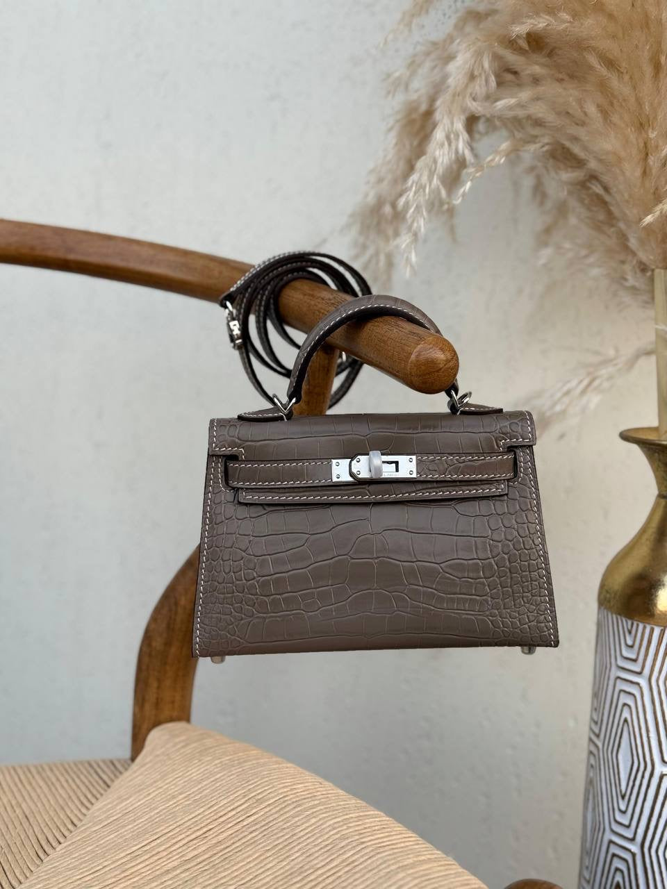 Hermés Mini Kelly Bag In Alligator Leather