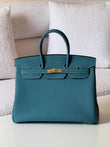 Hermés Brikin 35 Blue Jean TOGO Leather With Palladium