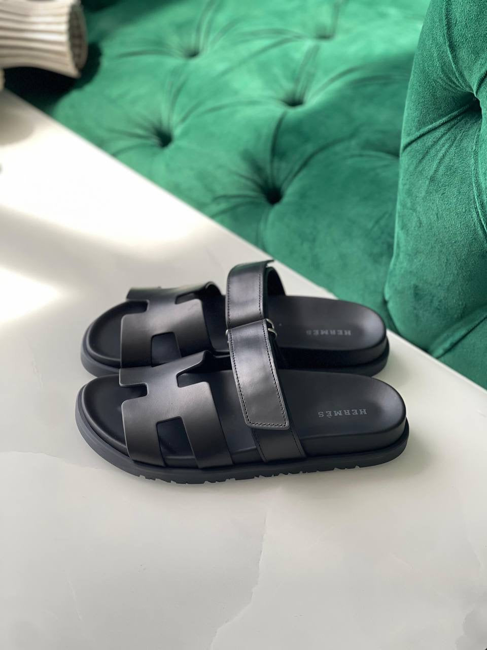 Hermés Chypre Black Sandals