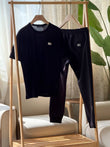 Black Short-sleeved t-shirt and Jogger Pants Set