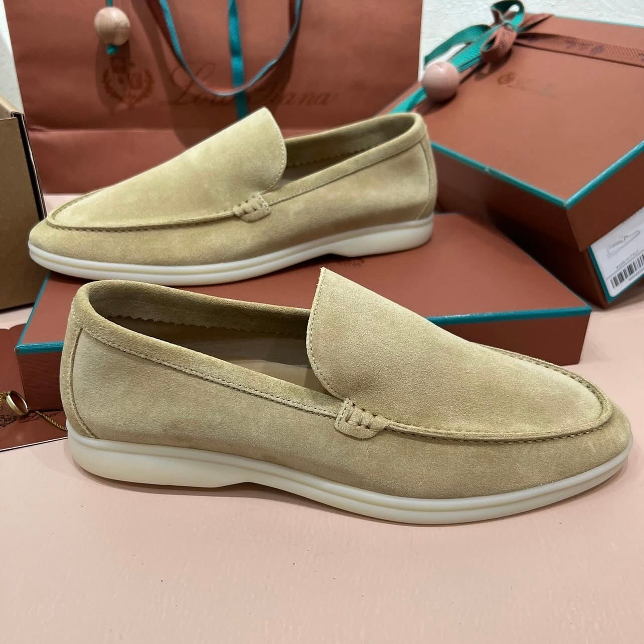 Loro Piana Pre-Loved Summer Walk loafers for Men - Brown