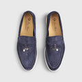Loro Piana Women's Loafers | Summer Charms Walk Suede Argo Blue Melange