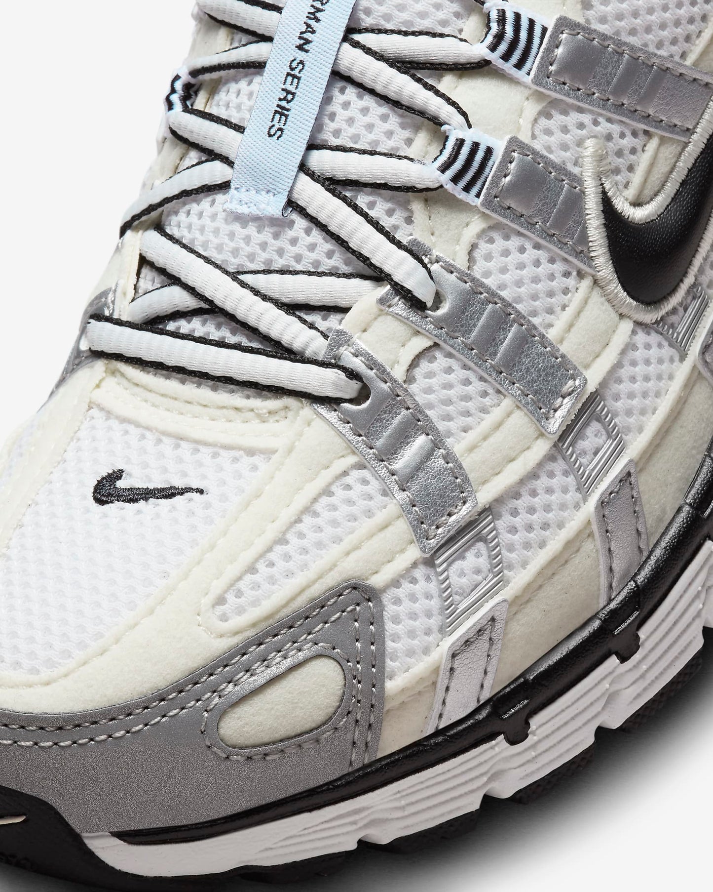 Nike P-6000 Summit White Metallic Silver