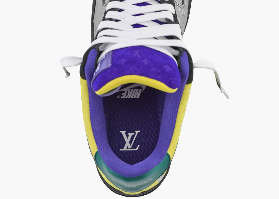 Nike Air Force 1 Low Louis Vuitton By Virgil Abloh Black Metallic Silver