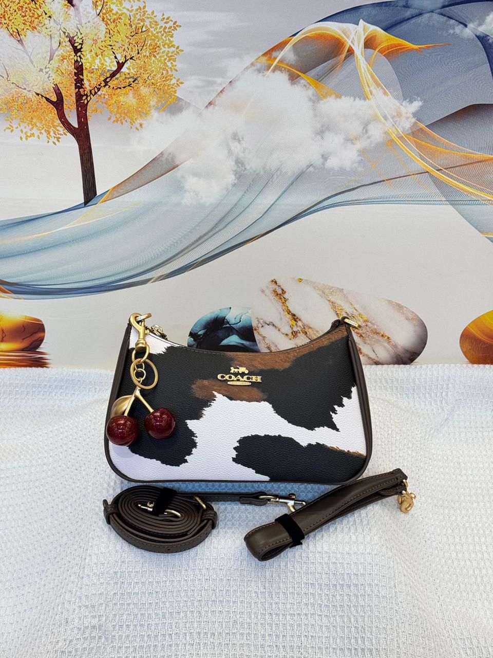 Coach Bag | Teri Shoulder Cow Print