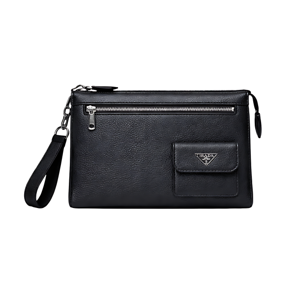 Prada Pouch | Wrist Black Leather