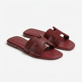 Hermès Sandals | Oran Burgundy Leather
