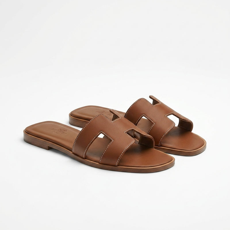 Hermès Sandals | Oran Brown Leather