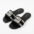 Dior Slides | Miss Dior Black Embroidered