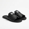 Hermès Men Slides | Santorini Black Silver Buckle