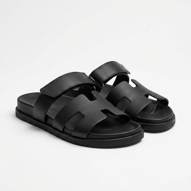 Hermès Men Sandals | Chypre Black Leather