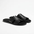 Hermès Men Slides | Izmir Black Croco Leather