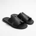 Hermès Men Slides | Izmir Dark Brown Embossed
