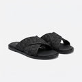 Louis Vuitton Men Slides | LV Cross Strap Damier Graphite