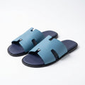 Hermès Men Slides | Izmir Steel Blue Epsom Leather