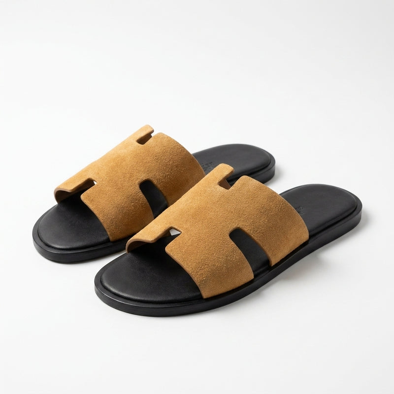 Hermès Men Slides | Izmir Camel Sand Suede